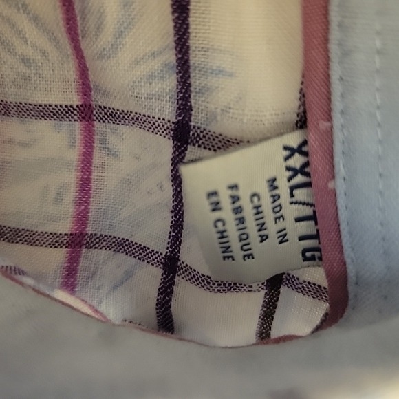 Tommy Bahama Linen Shirt Mens 2XL Hawaiian Plaid Floral AOP Multicolor - Picture 8 of 10